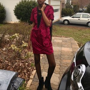 Velvet t- shirt dress